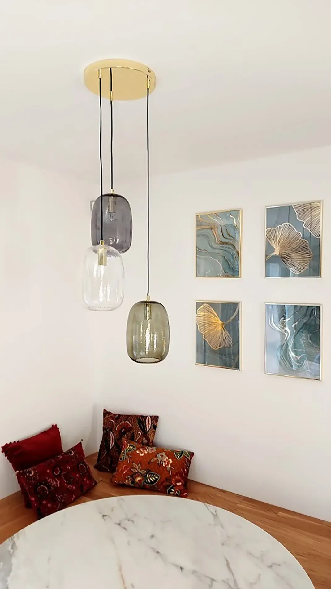 Salle à manger lustre après travaux