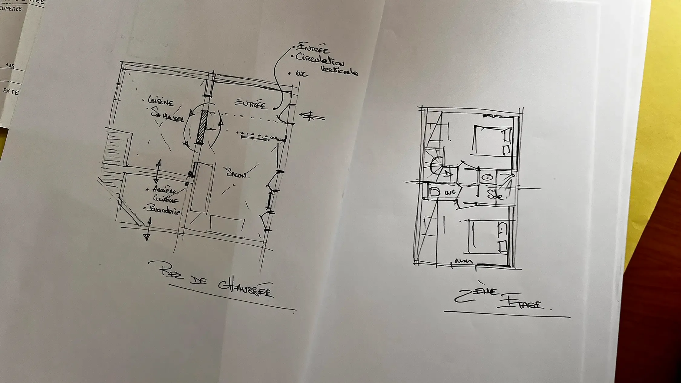 Plan d'étage avec planche de tendances