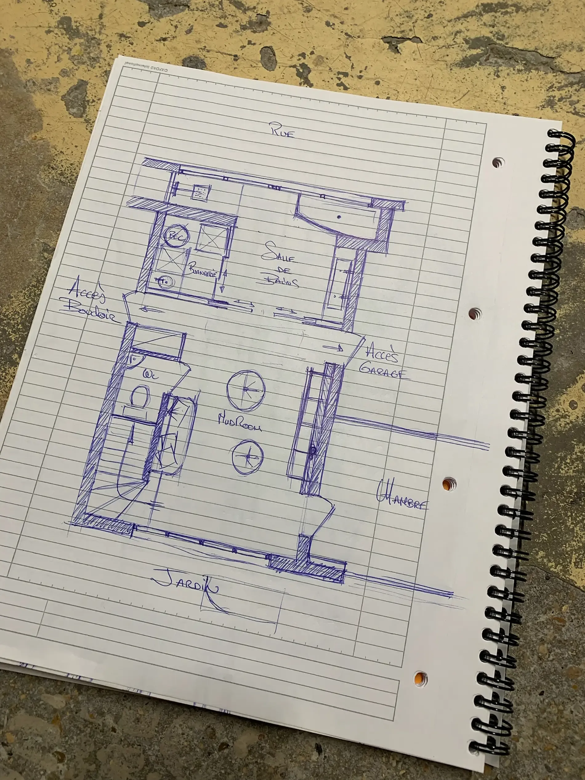 Plan d'agencement du rez-de-jardin